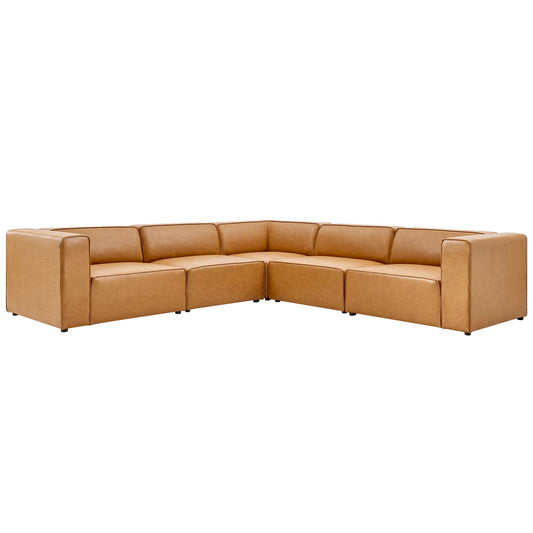 Coalesse 5-Piece Eco-Leather Sectional, Tan