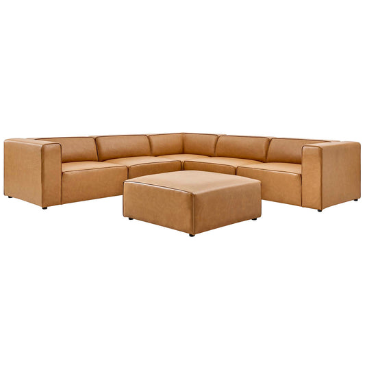 Coalesse 6-Piece Eco-Leather Sectional, Tan