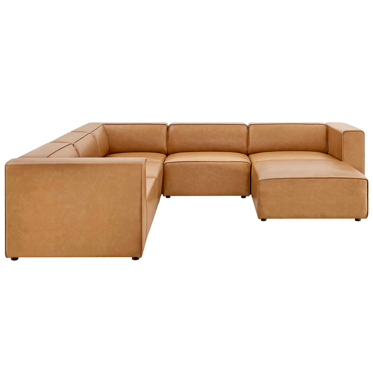 Coalesse 6-Piece Eco-Leather Sectional, Tan