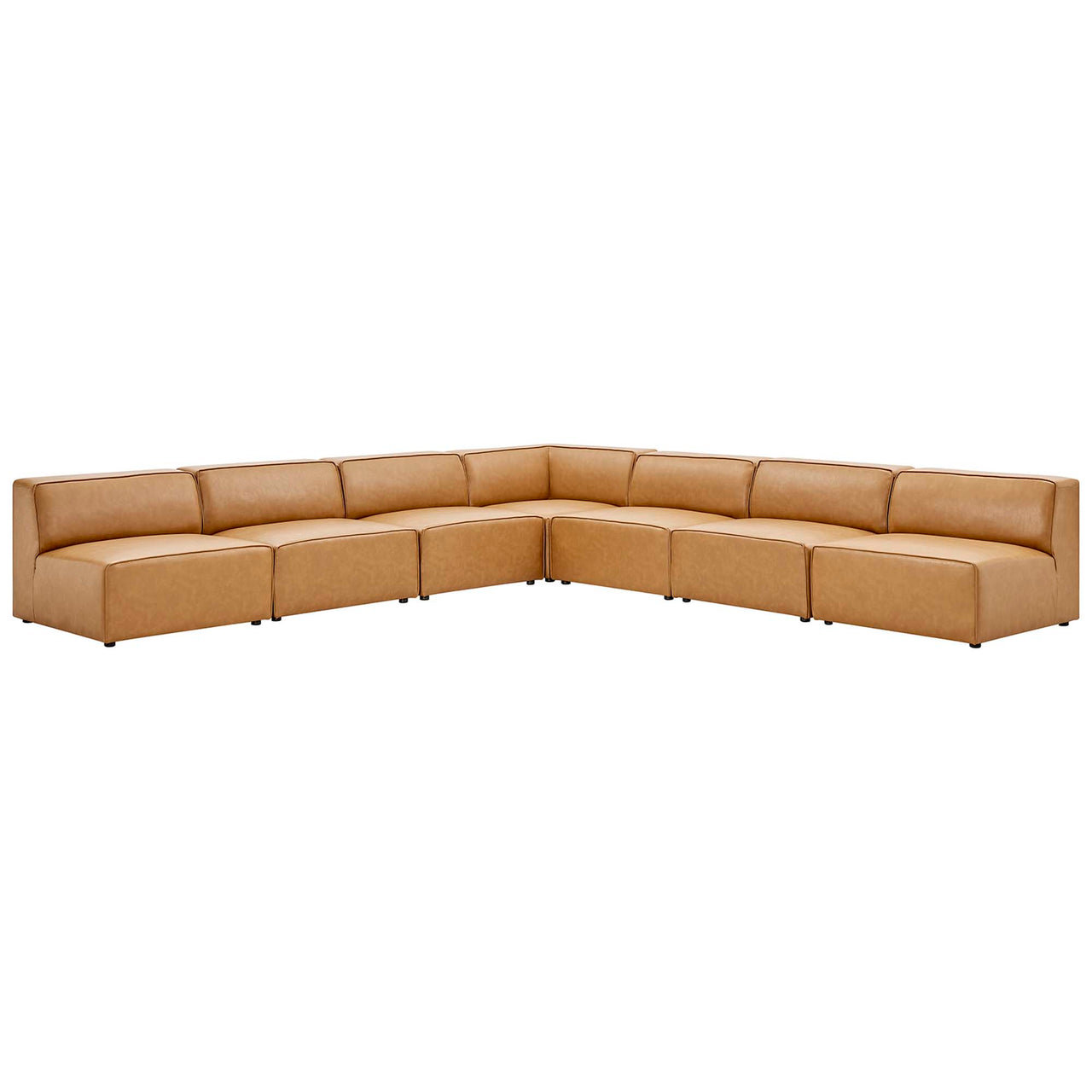 Coalesse 7-Piece Eco-Leather Sectional, Tan