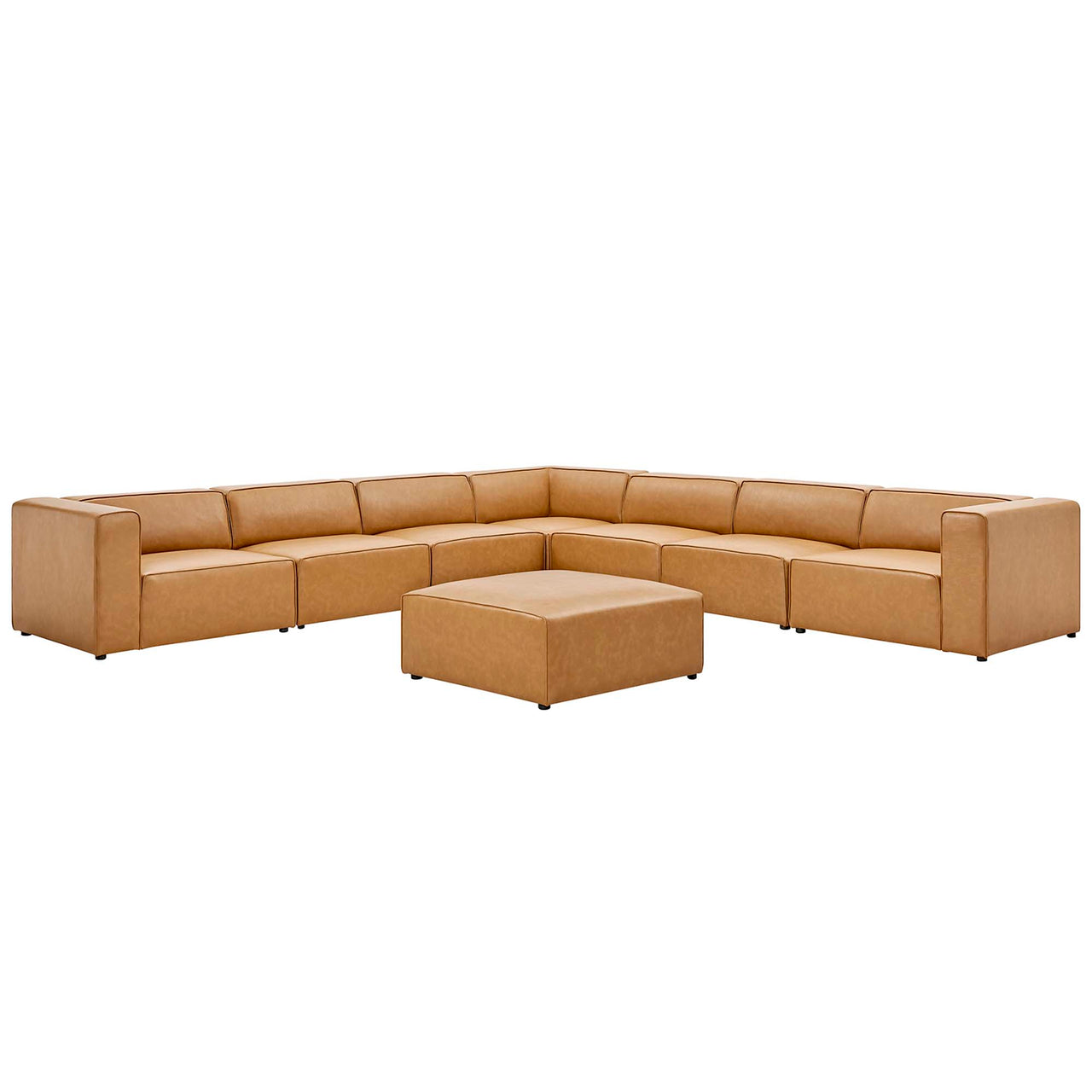 Coalesse 8-Piece Eco-Leather Sectional, Tan