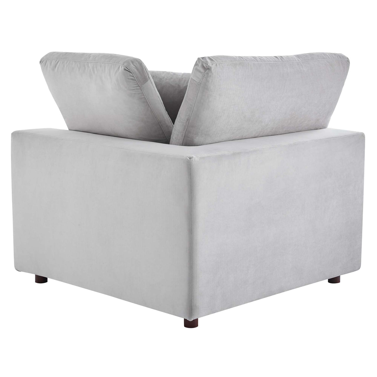 Angelic Cloudblend Velvet Loveseat Sectional, Light Gray