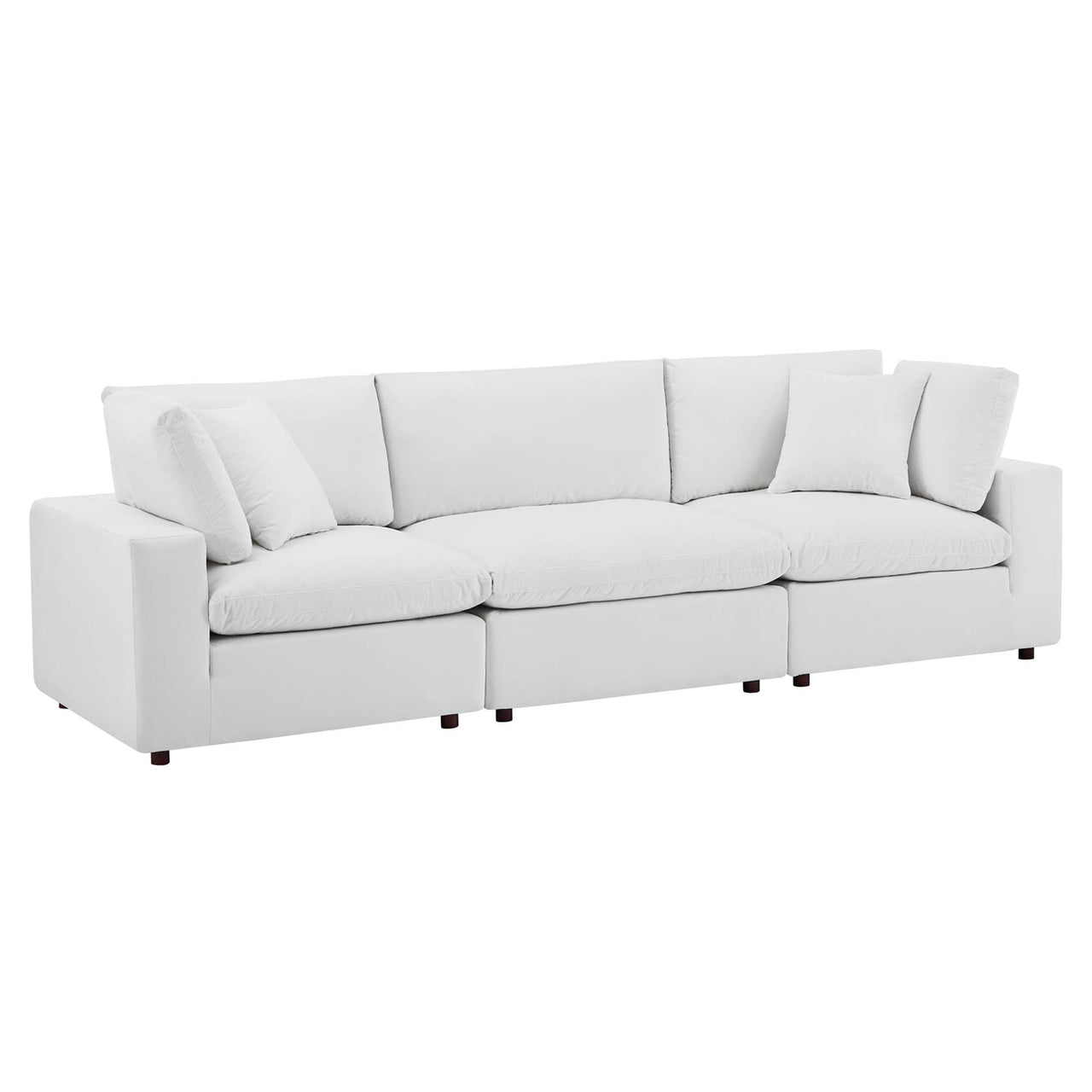 Angelic Cloudblend Velvet 3-Seater Sofa Sectional, White