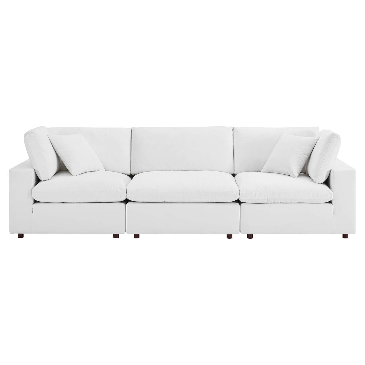 Angelic Cloudblend Velvet 3-Seater Sofa Sectional, White