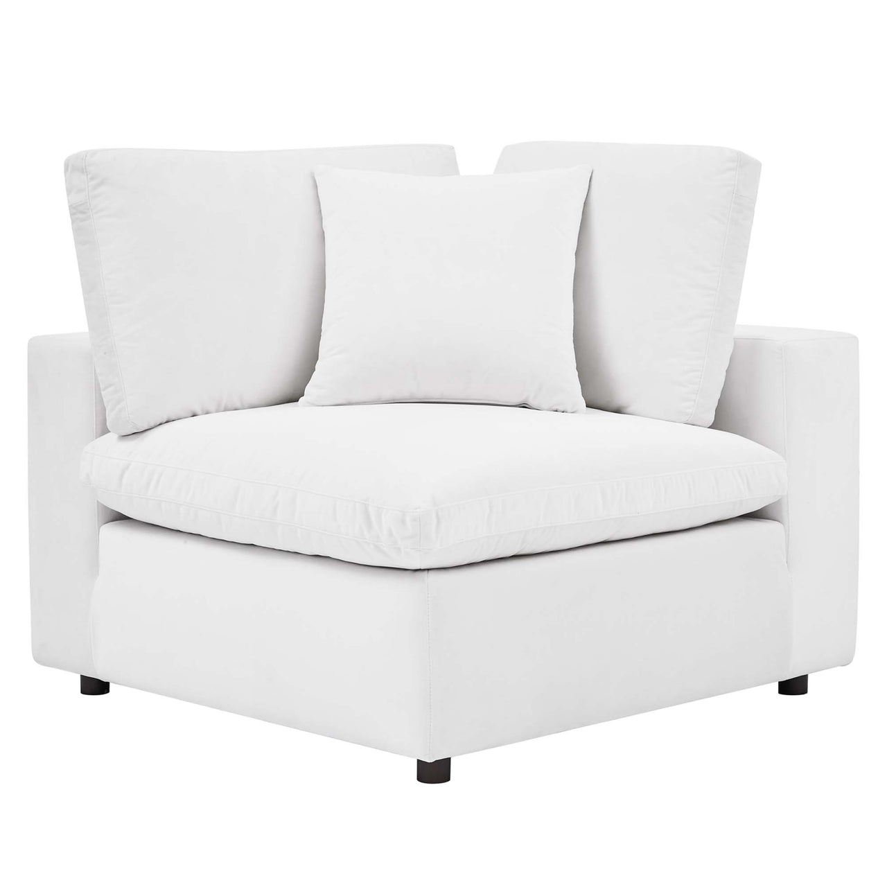 Angelic 4-Piece Cloudblend Velvet Sectional, White