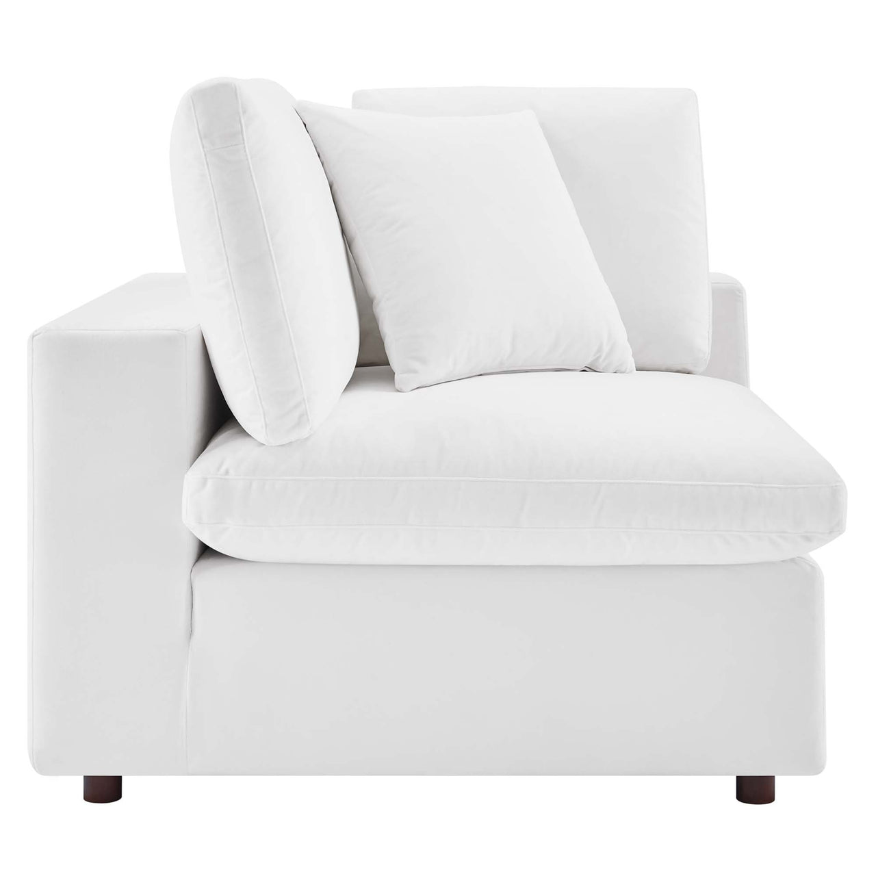 Angelic 4-Piece Cloudblend Velvet Sectional, White
