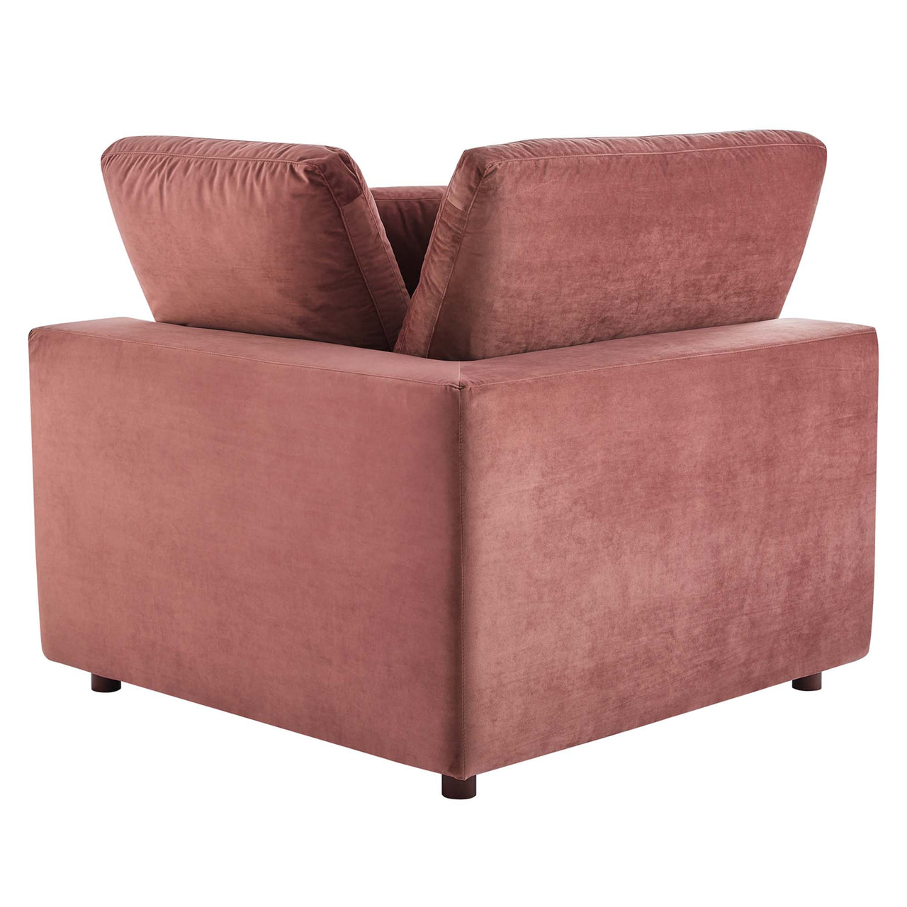 Angelic Cloudblend Velvet 4-Seater Sofa Sectional, Dusty Rose