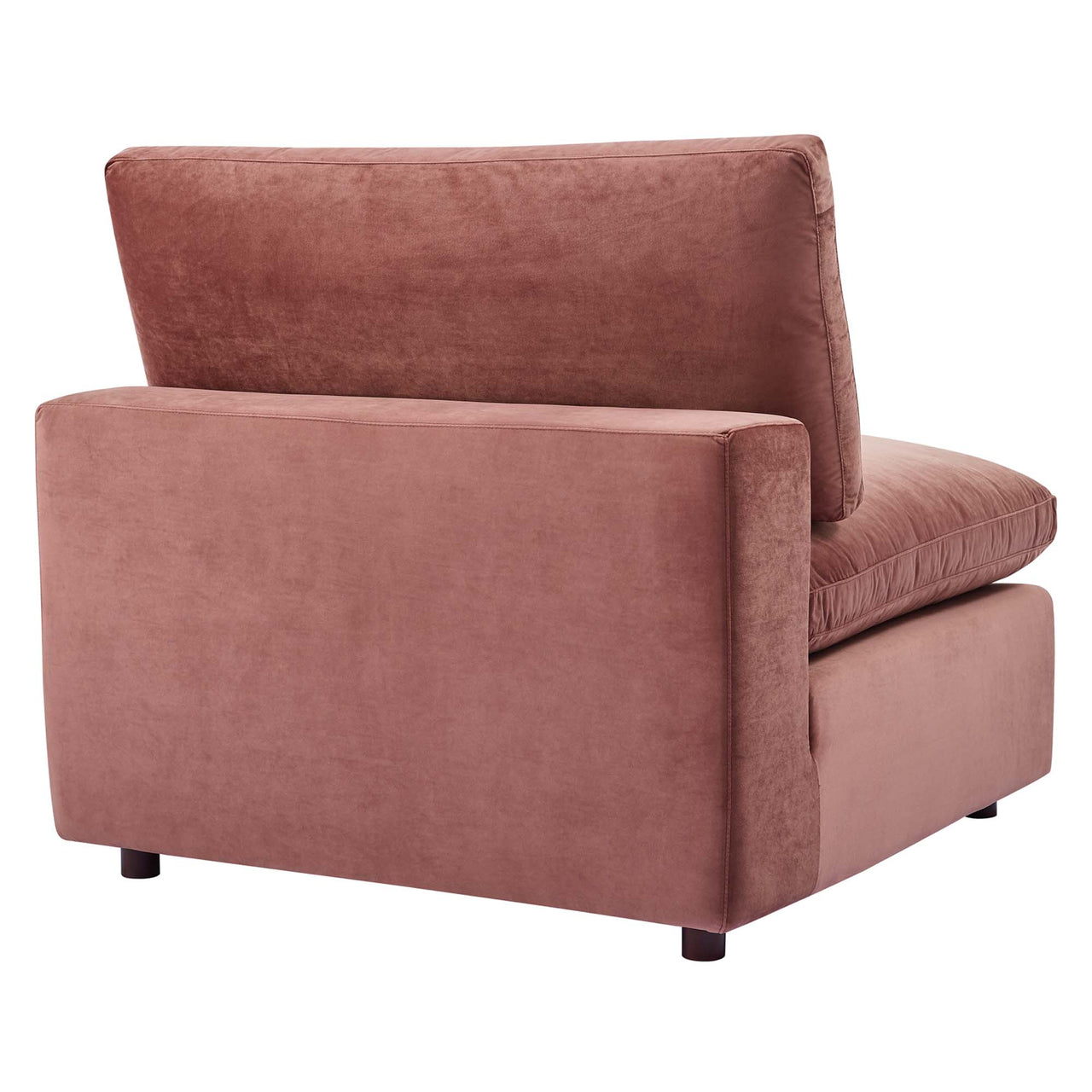 Angelic Cloudblend Velvet 4-Seater Sofa Sectional, Dusty Rose