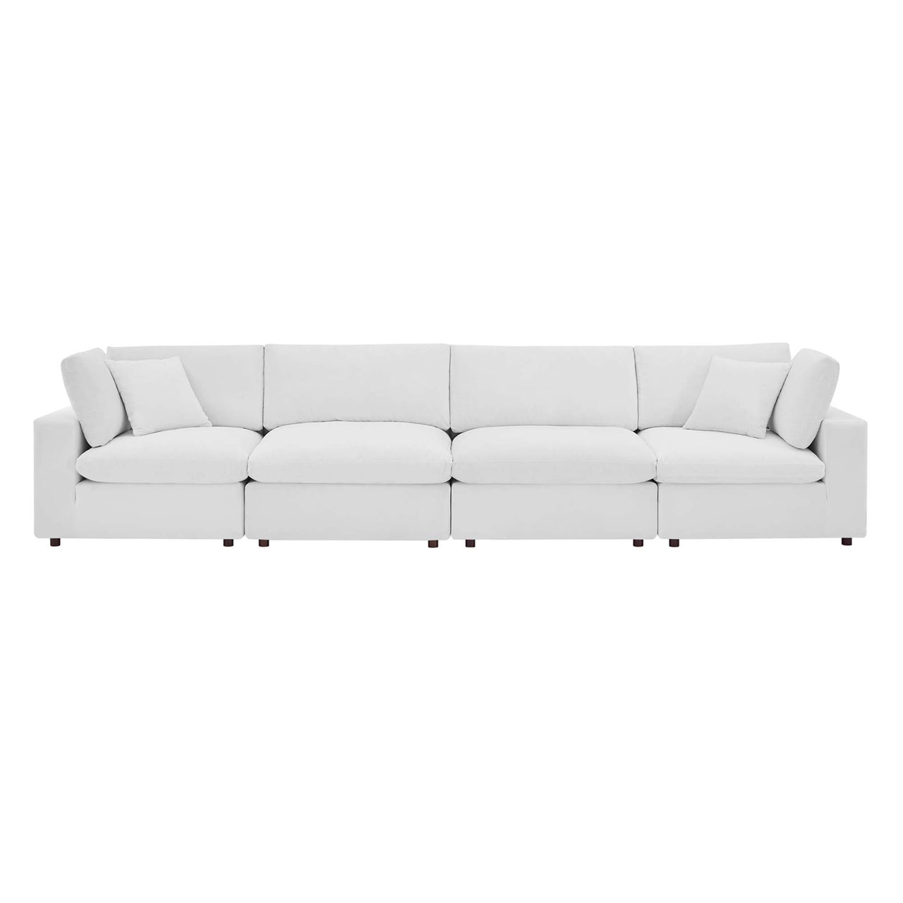 Angelic Cloudblend Velvet 4-Seater Sofa Sectional, White