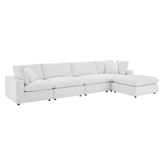 Angelic 5-Piece Cloudblend Velvet Sectional, White