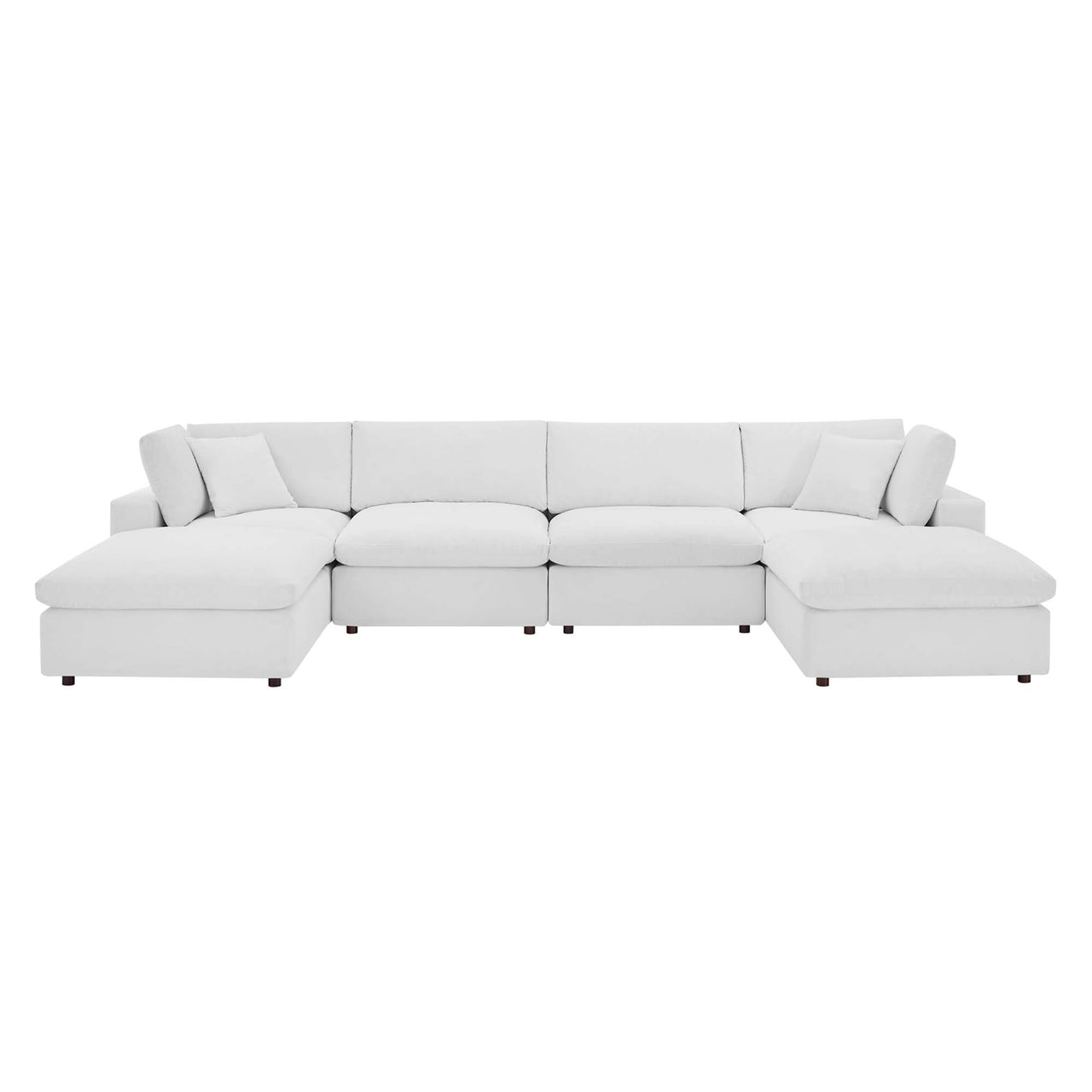 Angelic 6-Piece Cloudblend Velvet Sectional, White