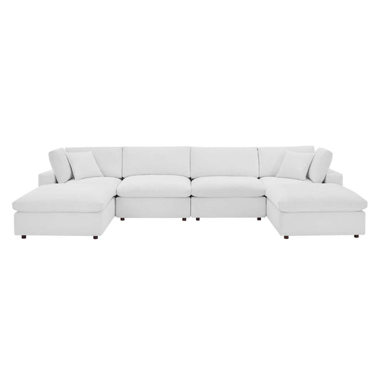 Angelic 6-Piece Cloudblend Velvet Sectional, White
