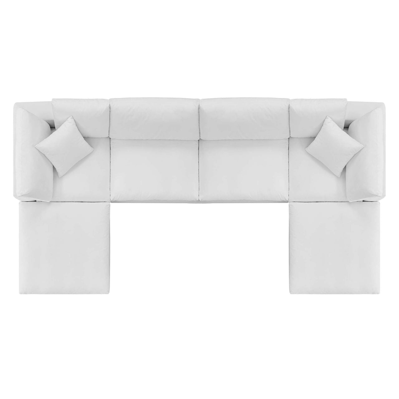 Angelic 6-Piece Cloudblend Velvet Sectional, White