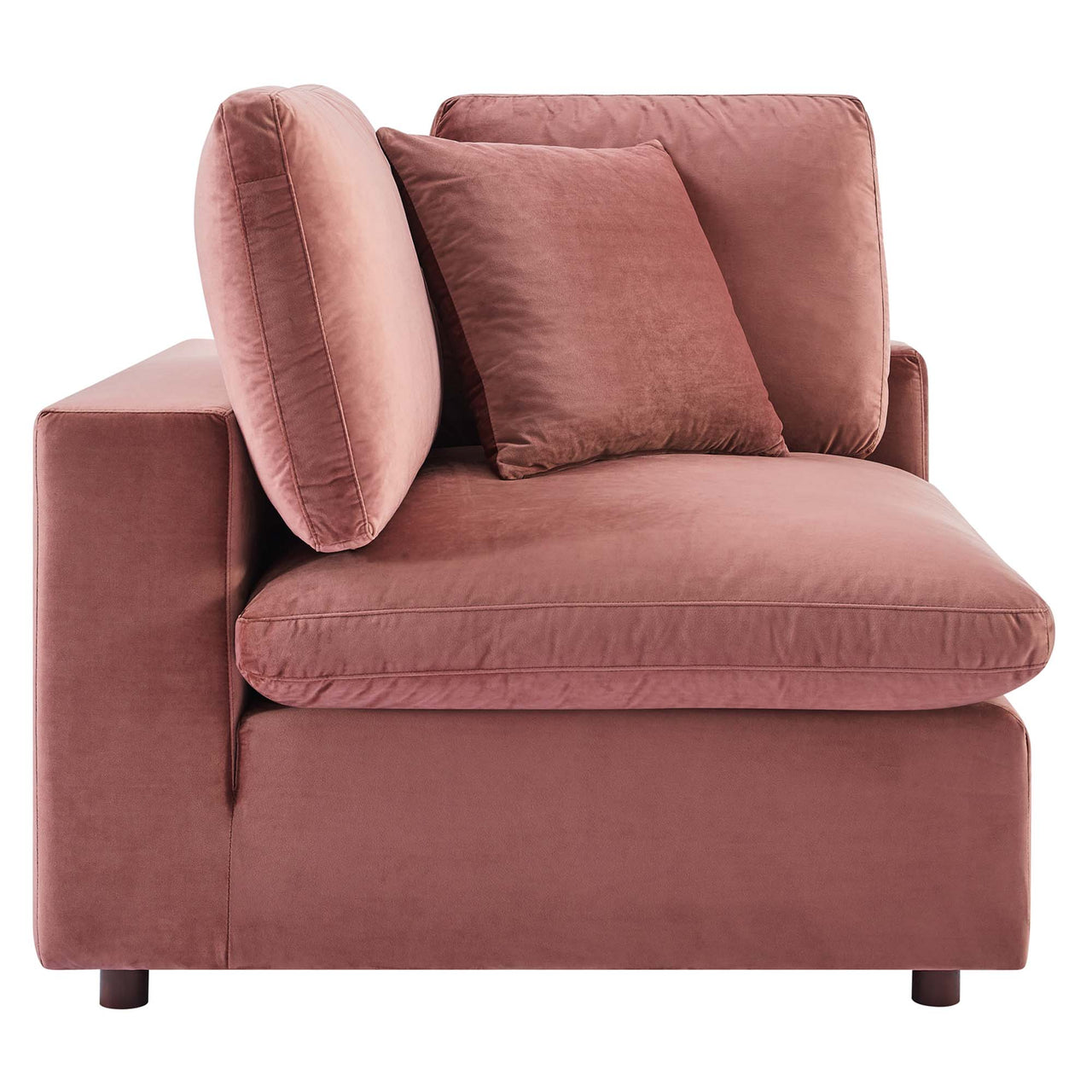 Angelic 5-Piece Cloudblend Velvet Sectional, Dusty Rose