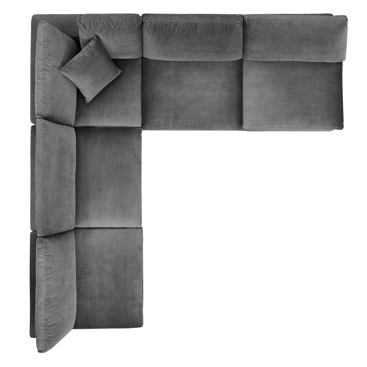 Angelic 5-Piece Cloudblend Velvet Sectional, Gray