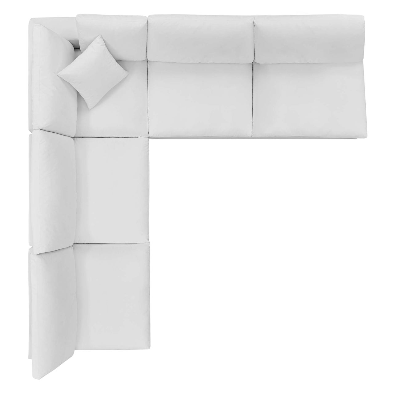 Angelic 5-Piece Cloudblend Velvet Sectional, White