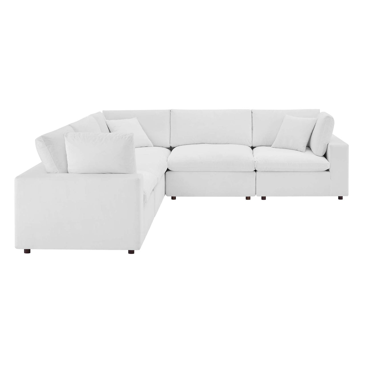 Angelic 5-Piece Cloudblend Velvet Sectional, White