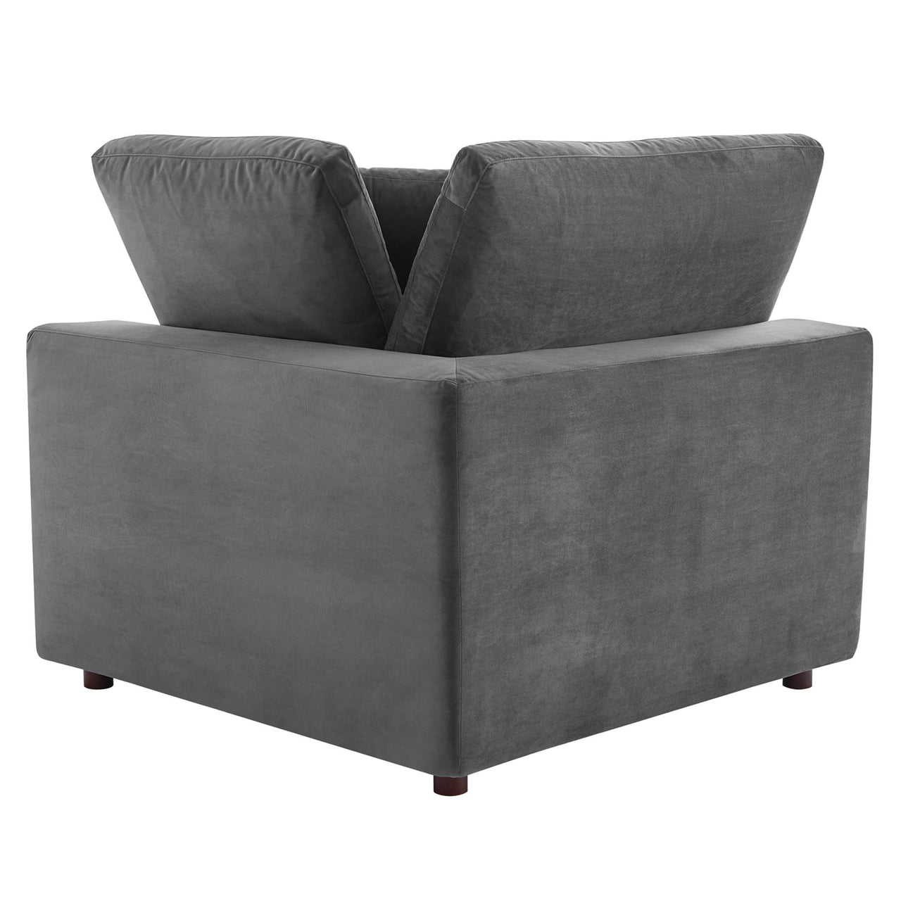 Commix 6-Piece Down Filled Overstuffed Performance Velvet Sectional, Gray