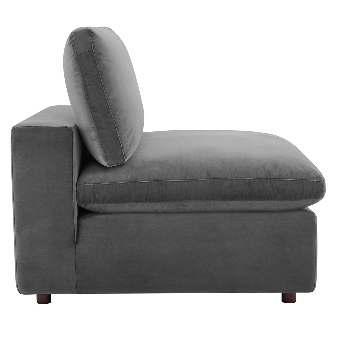 Commix 6-Piece Down Filled Overstuffed Performance Velvet Sectional, Gray