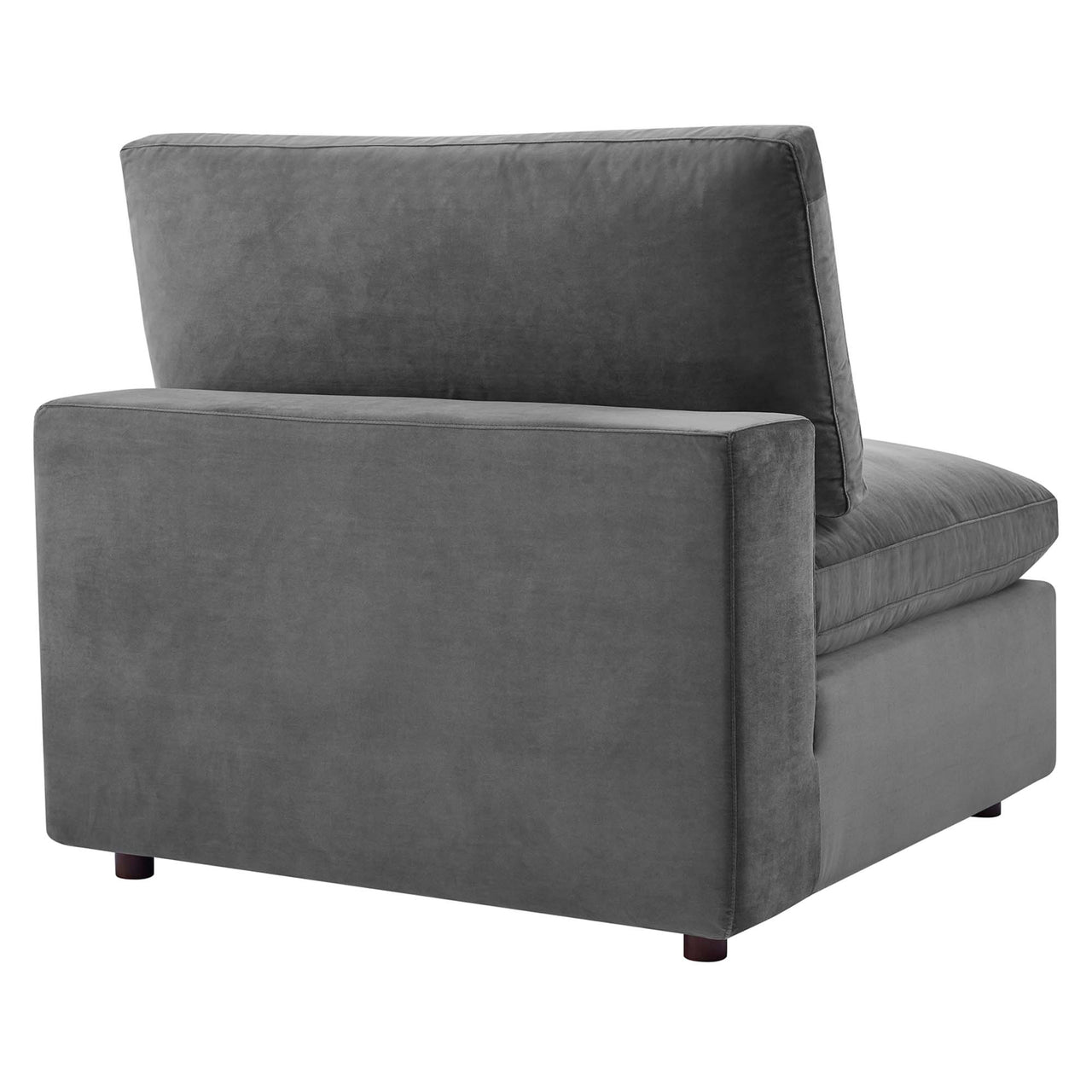 Commix 6-Piece Down Filled Overstuffed Performance Velvet Sectional, Gray