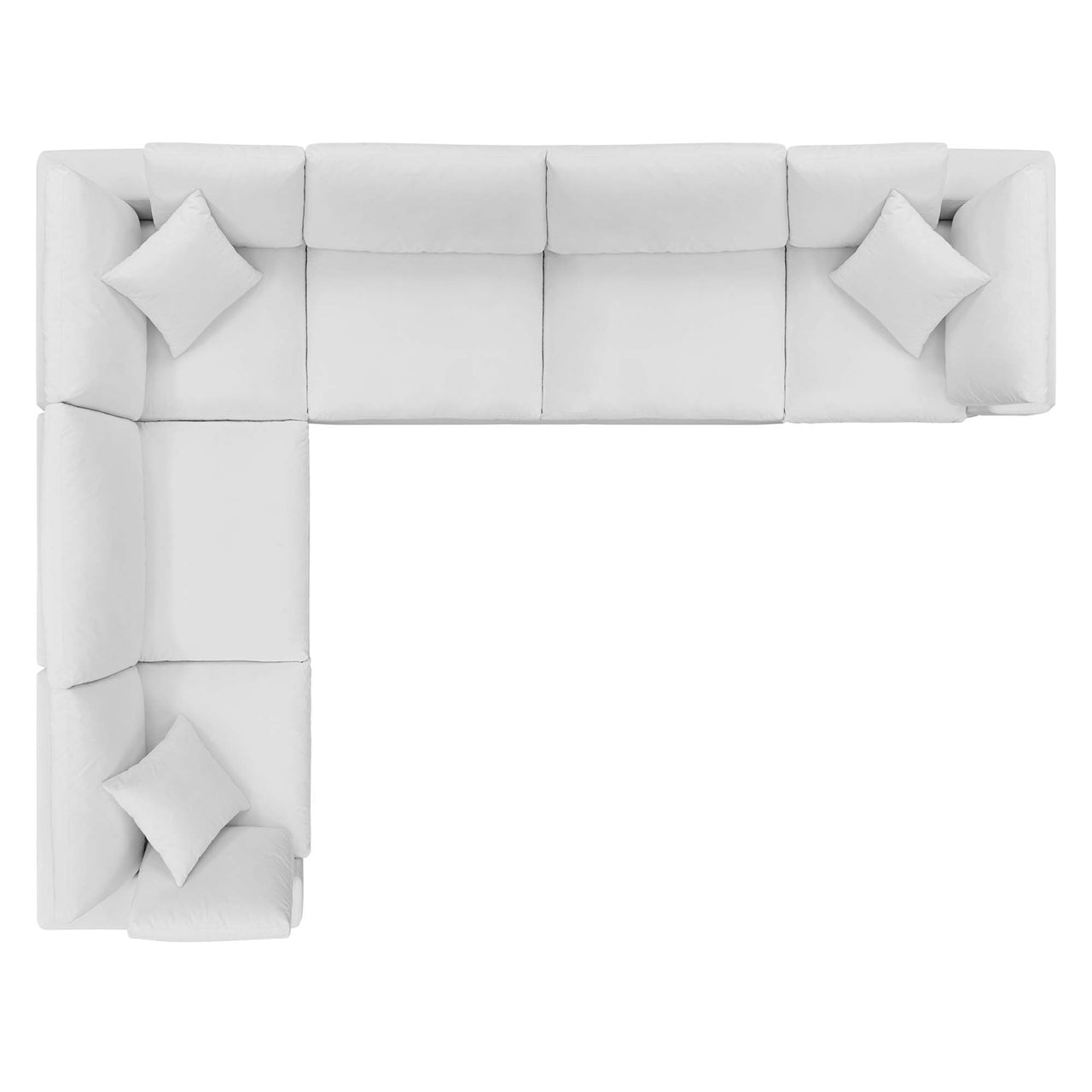 Angelic 6-Piece Cloudblend Velvet Sectional, White