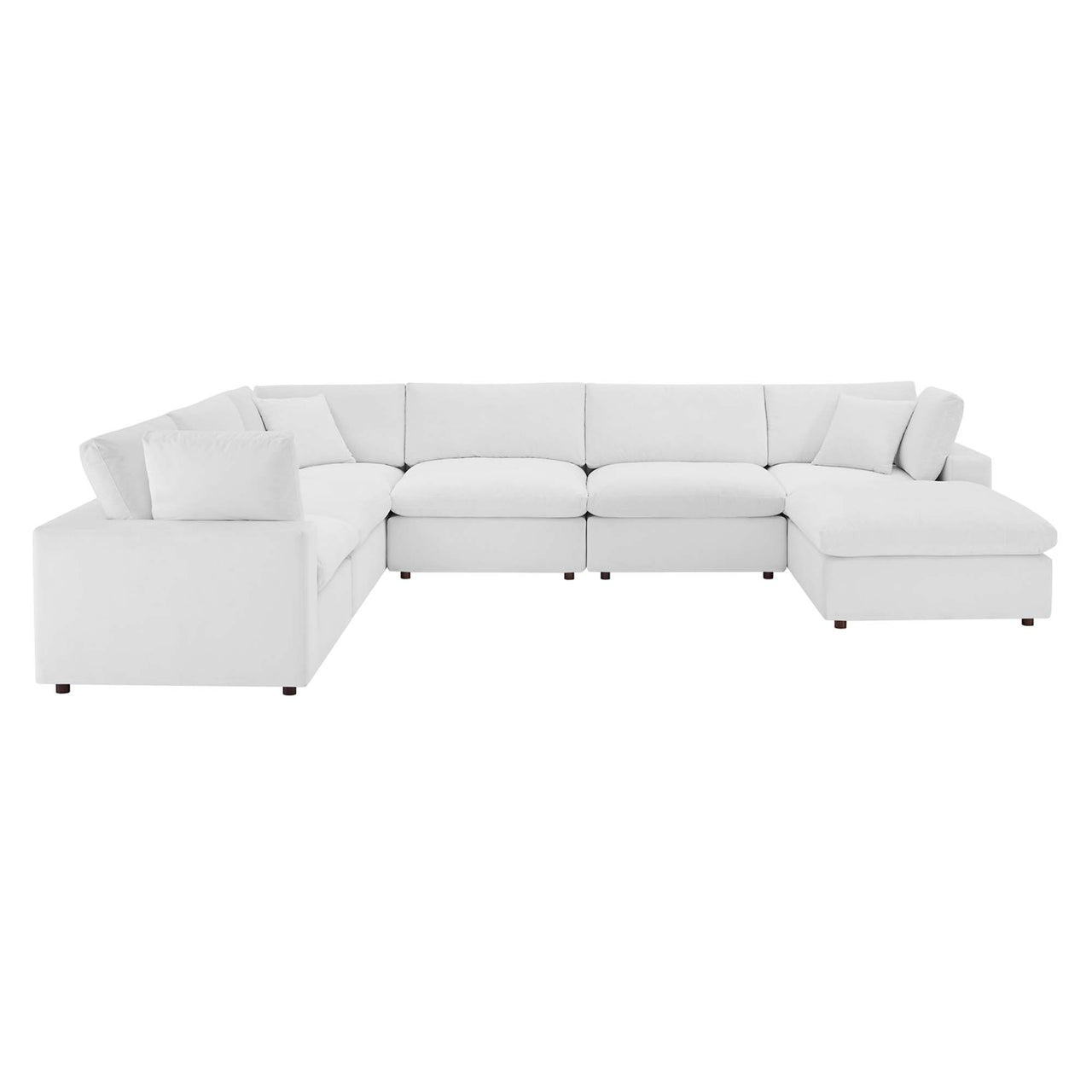 Angelic 7-Piece Cloudblend Velvet Sectional, White