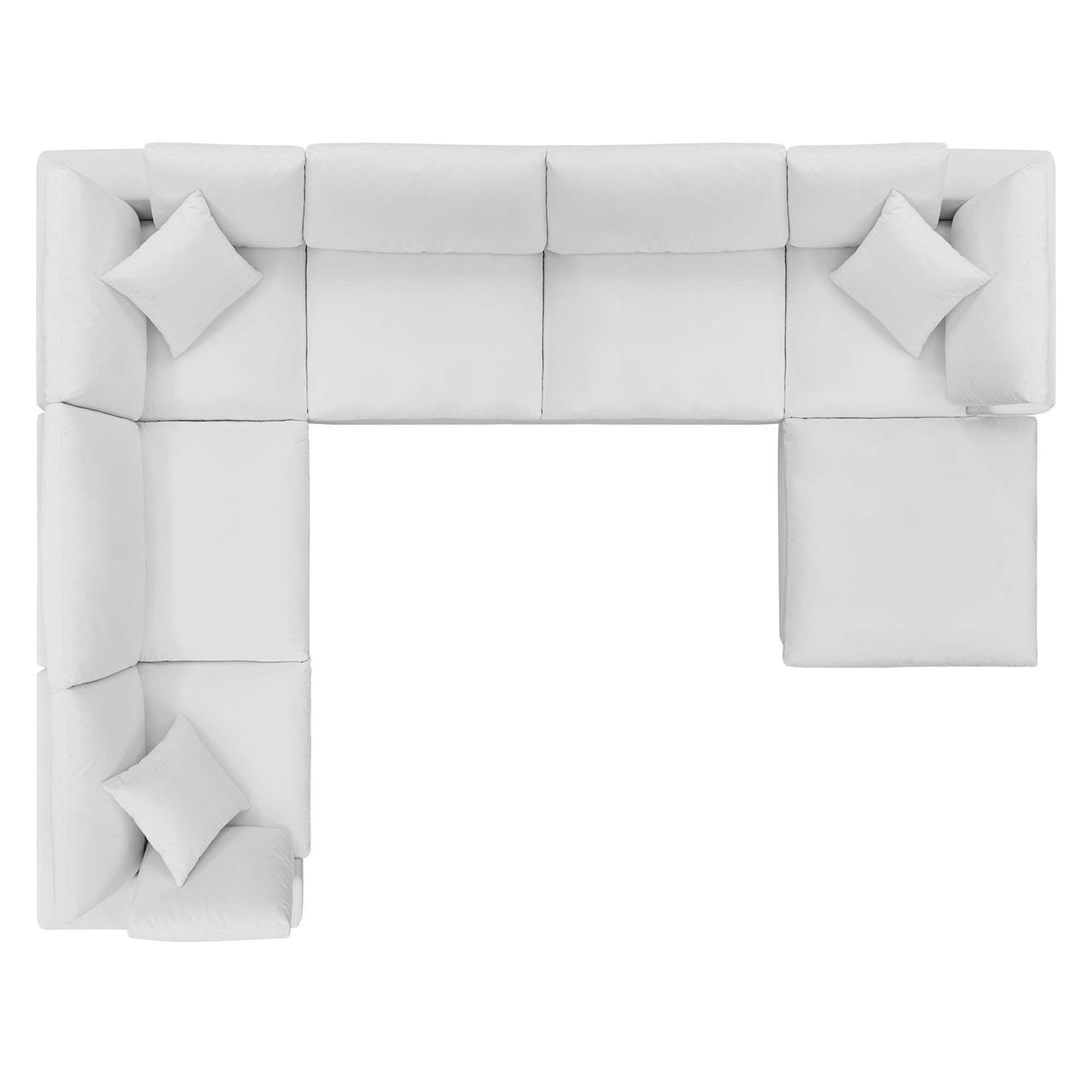Angelic 7-Piece Cloudblend Velvet Sectional, White