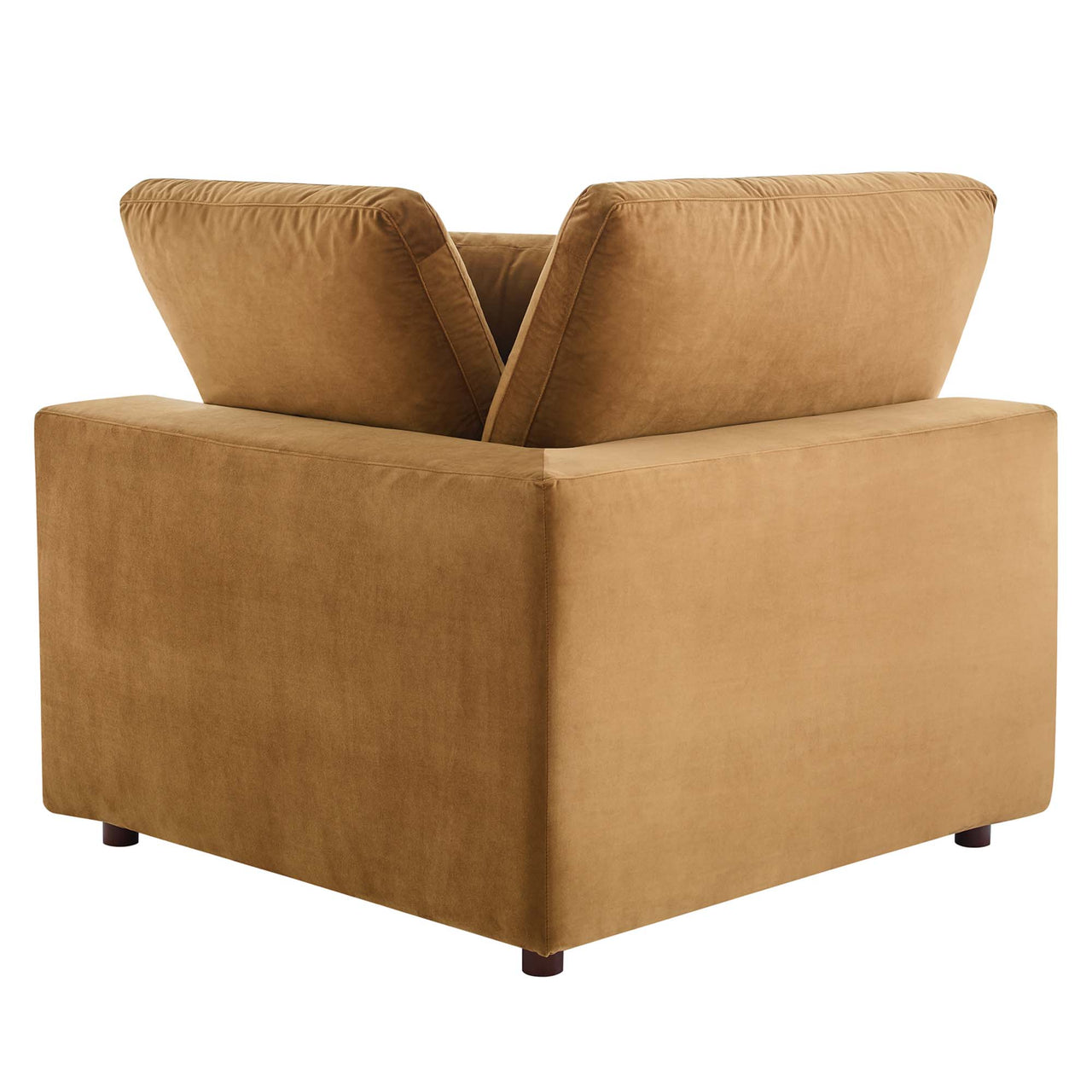 Commix 8-Piece Down Filled Overstuffed Performance Velvet Sectional, Cognac