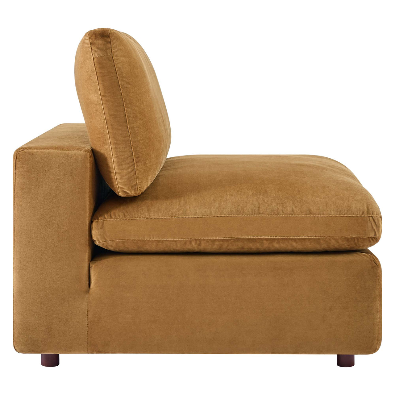 Commix 8-Piece Down Filled Overstuffed Performance Velvet Sectional, Cognac