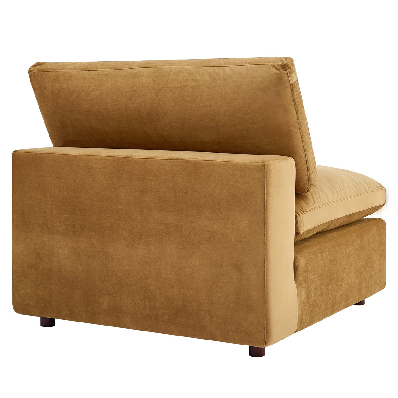 Commix 8-Piece Down Filled Overstuffed Performance Velvet Sectional, Cognac
