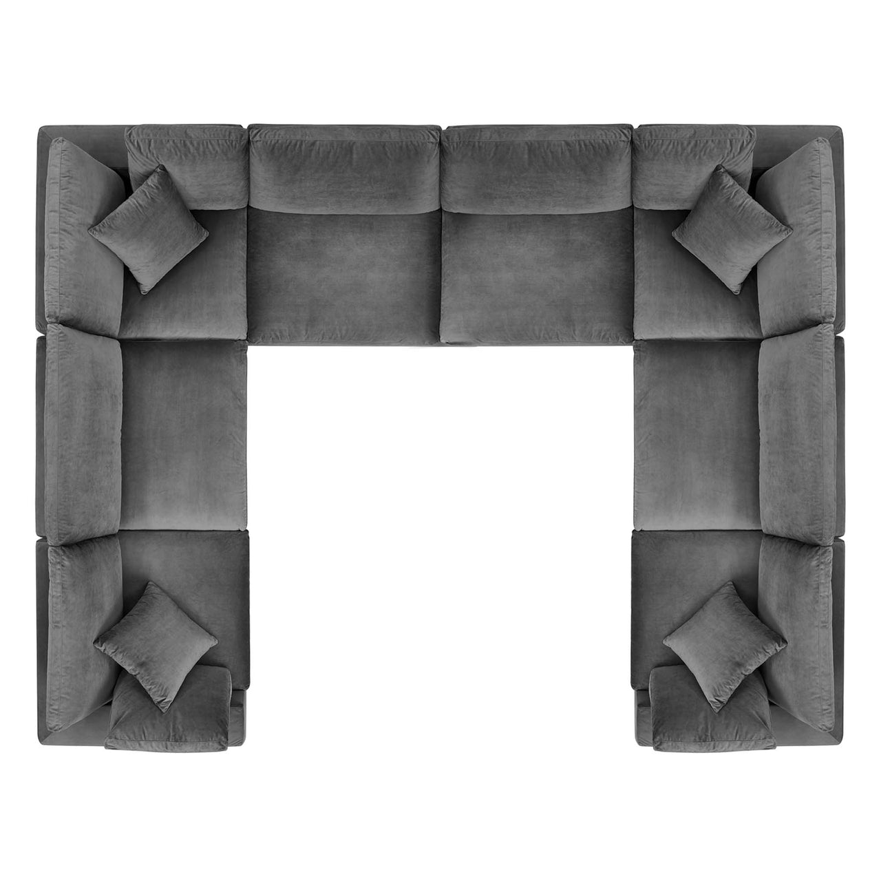 Angelic 8-Piece Cloudblend Velvet Sectional, Gray