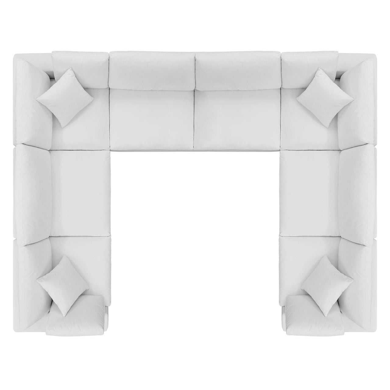 Angelic 8-Piece Cloudblend Velvet Sectional, White
