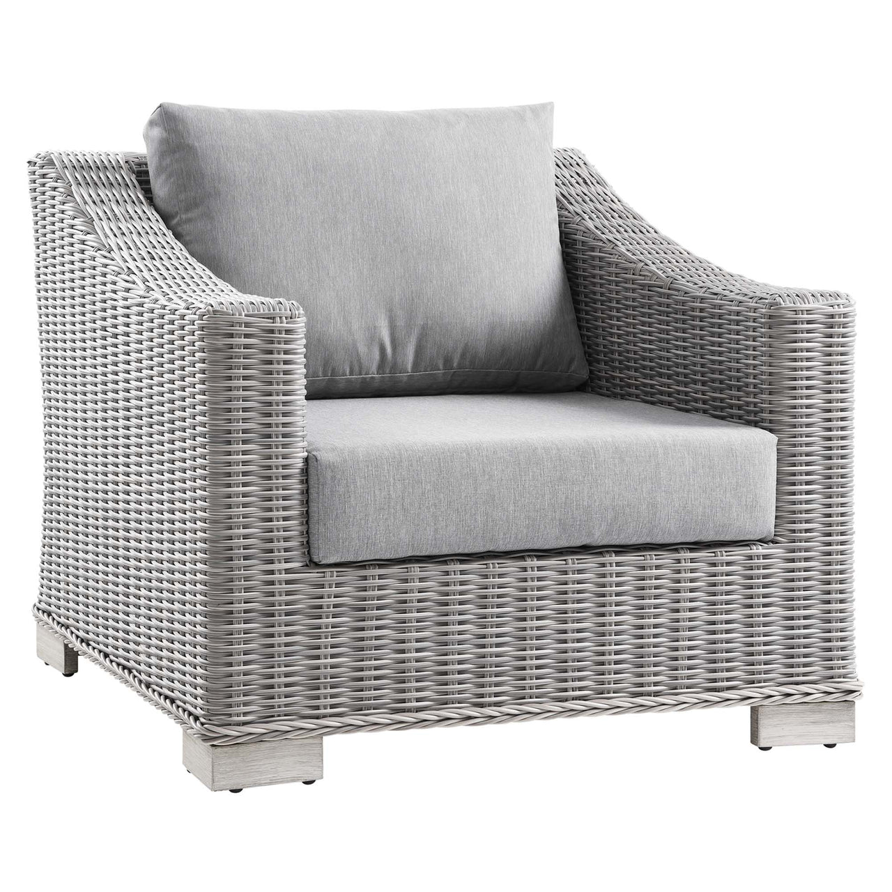 Corvara Alfresco Woven Armchair, Light Gray & Gray