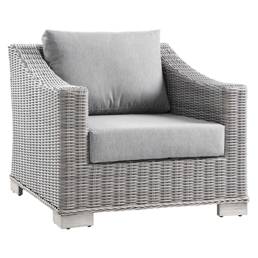 Corvara Alfresco Woven Armchair, Light Gray & Gray