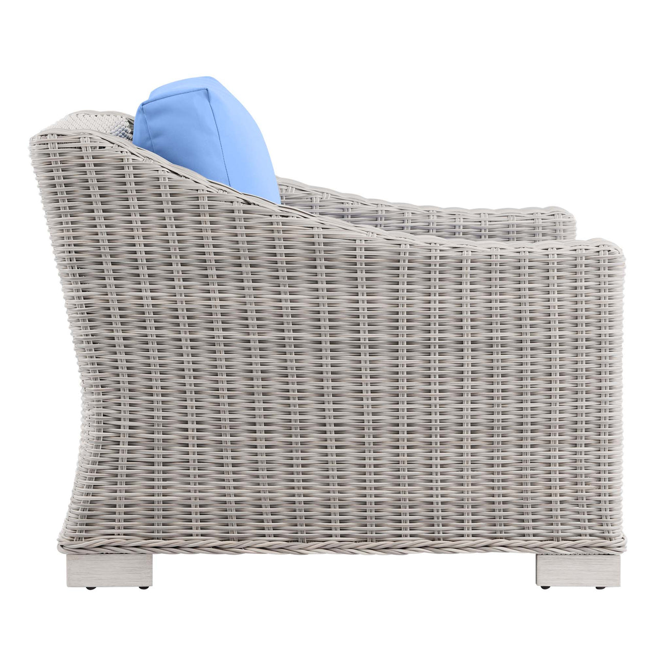 Corvara Alfresco Woven Armchair, Light Gray & Light Blue