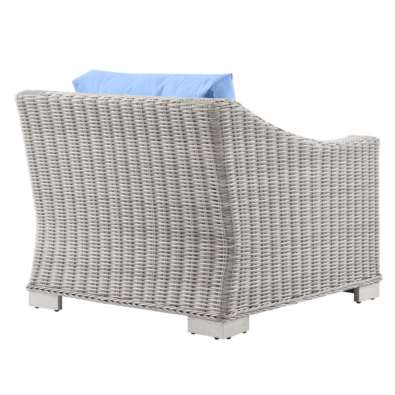 Corvara Alfresco Woven Armchair, Light Gray & Light Blue