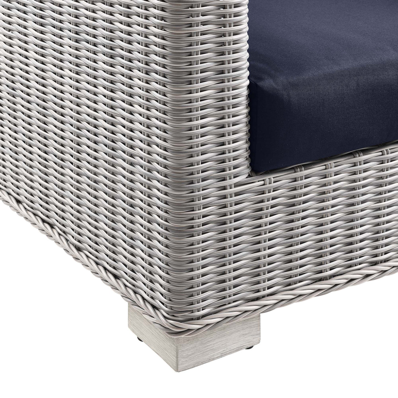 Corvara Alfresco Woven Armchair, Light Gray & Navy