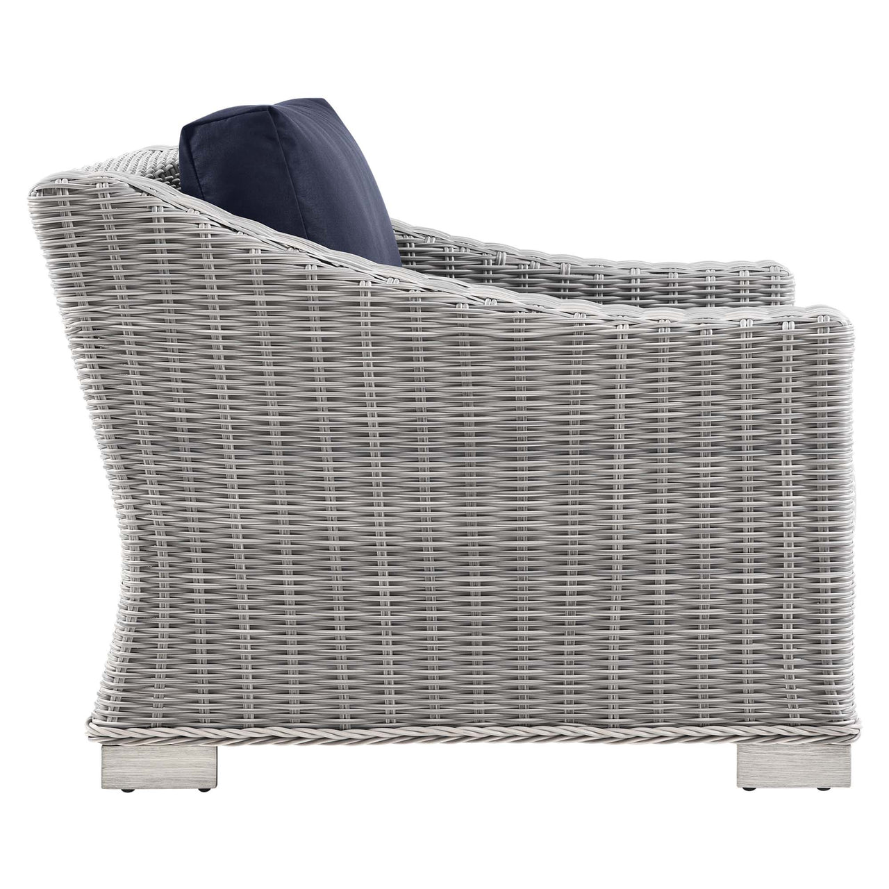 Corvara Alfresco Woven Armchair, Light Gray & Navy