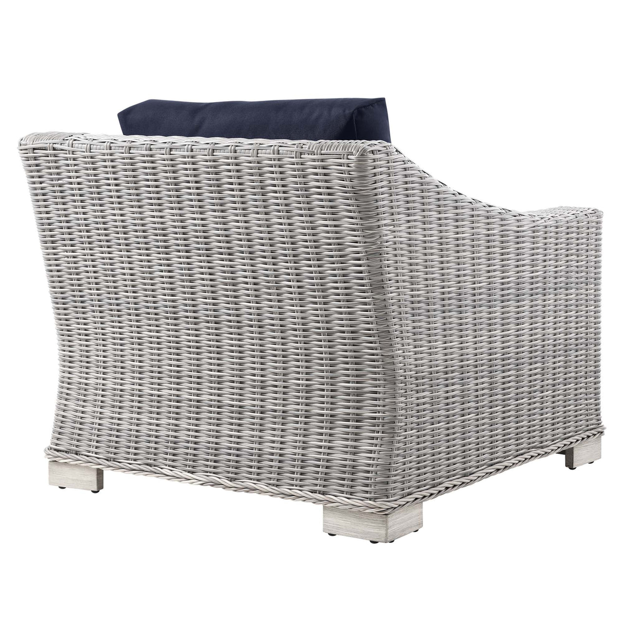 Corvara Alfresco Woven Armchair, Light Gray & Navy