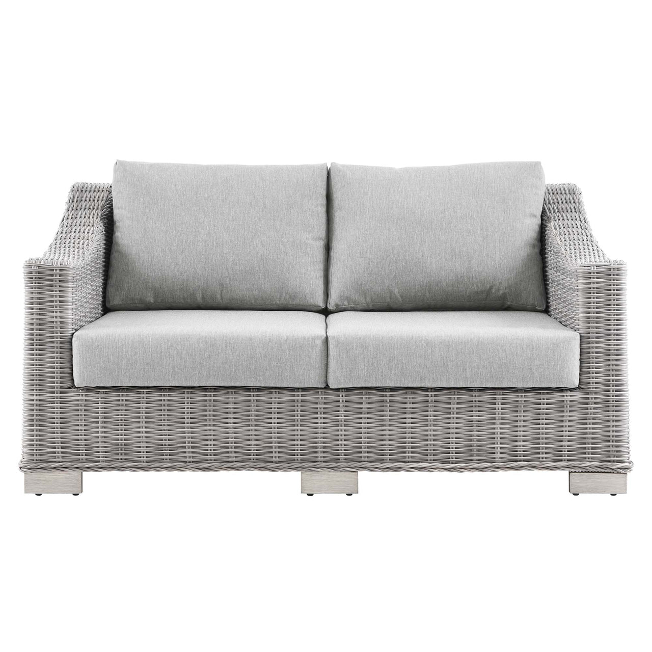 Corvara Alfresco Woven Loveseat, Light Gray & Gray