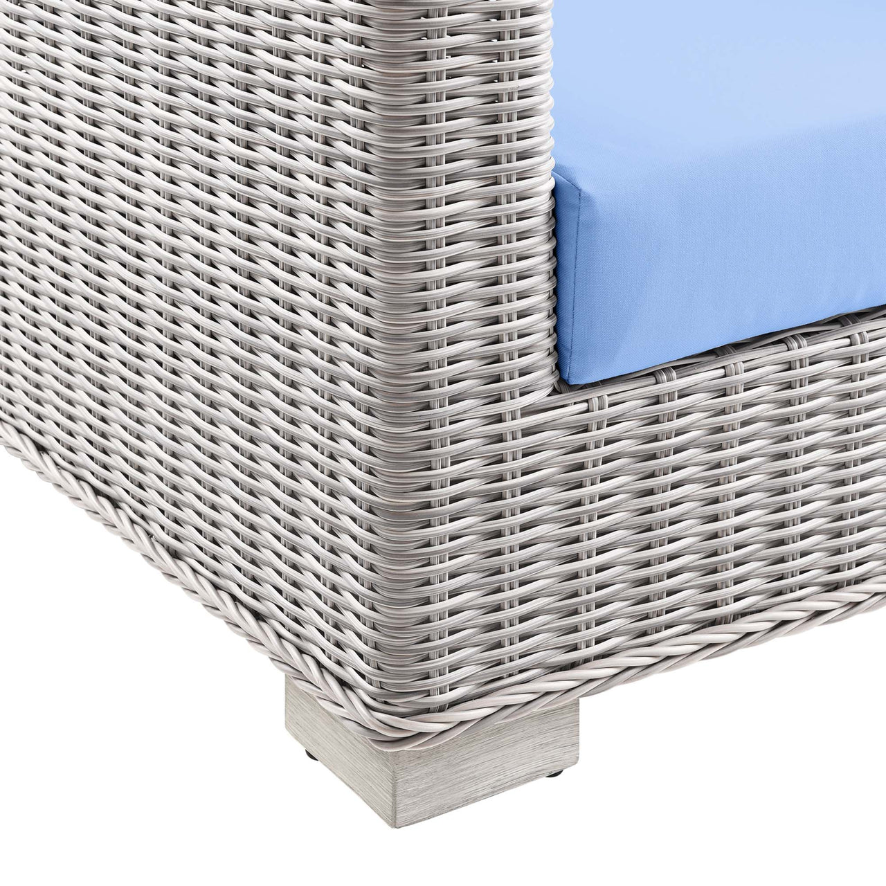 Corvara Alfresco Woven Loveseat, Light Gray & Light Blue