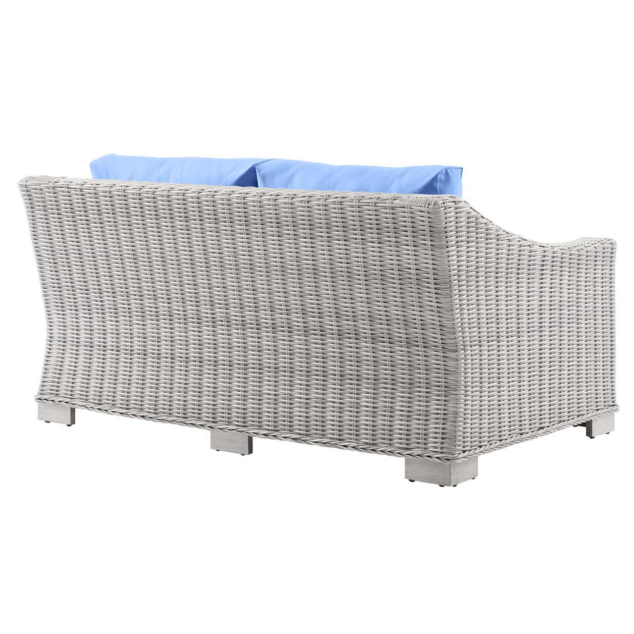 Corvara Alfresco Woven Loveseat, Light Gray & Light Blue