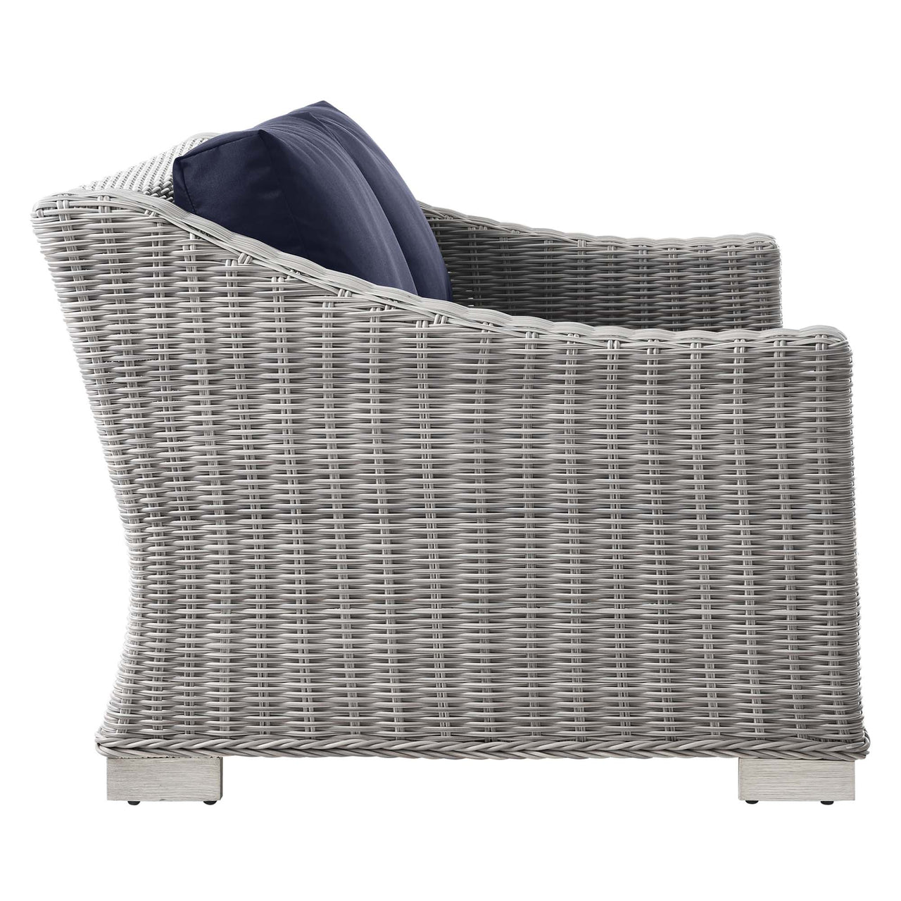 Corvara Alfresco Woven Loveseat, Light Gray & Navy