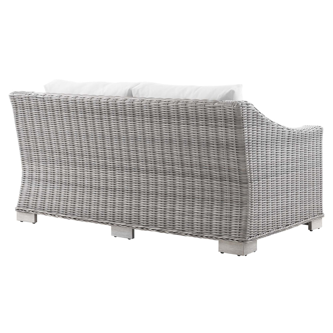 Corvara Alfresco Woven Loveseat, Light Gray & White