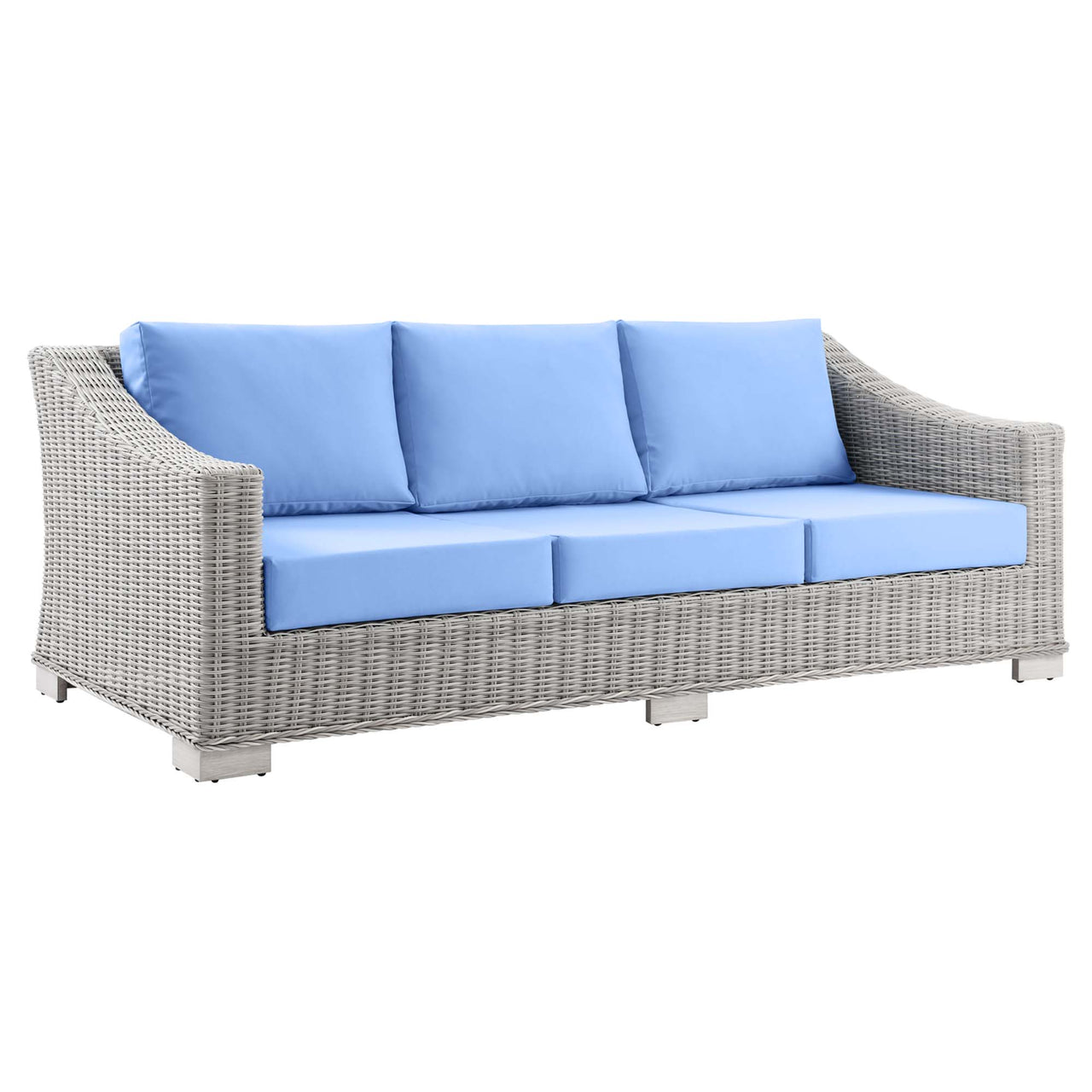 Corvara Alfresco Woven Sofa, Light Gray & Light Blue