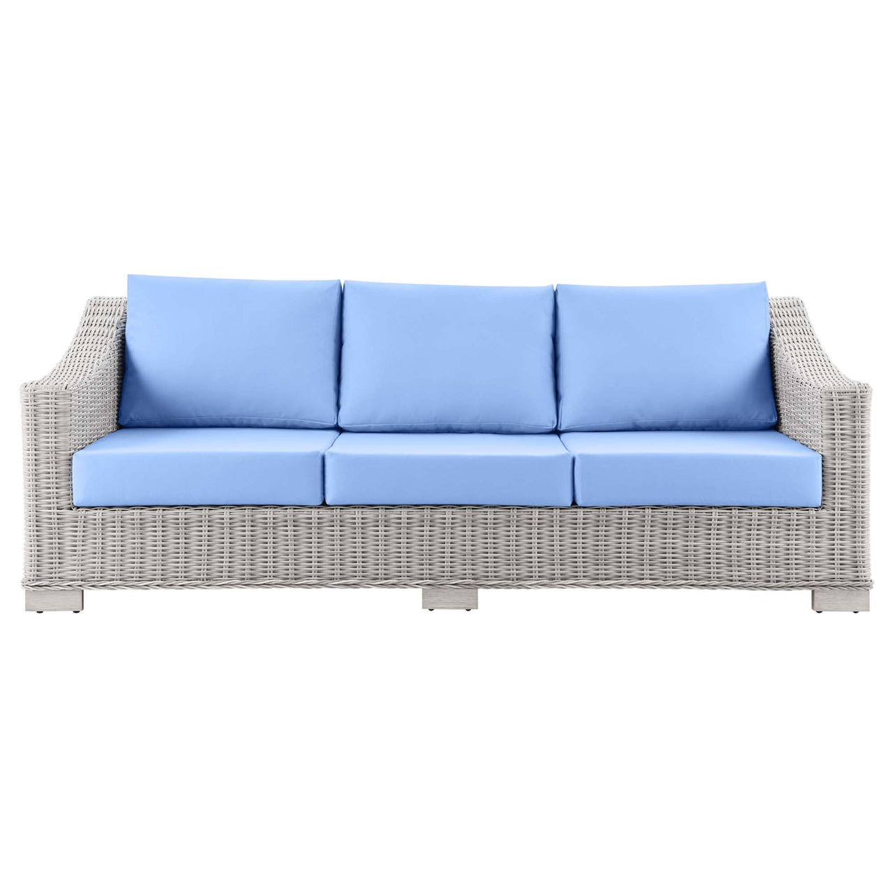 Corvara Alfresco Woven Sofa, Light Gray & Light Blue