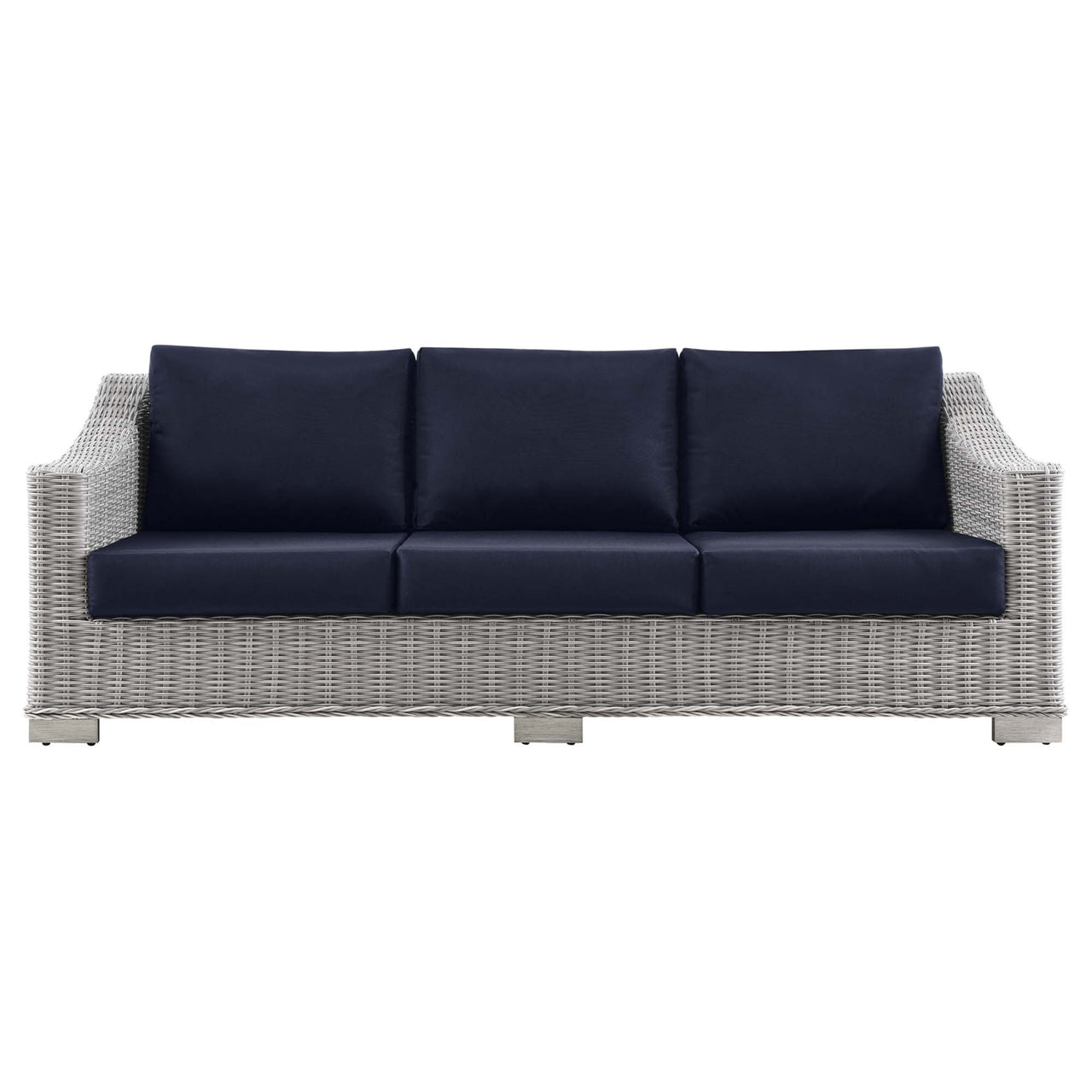 Corvara Alfresco Woven Sofa, Light Gray & Navy