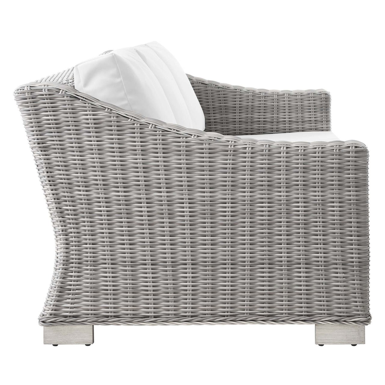 Corvara Alfresco Woven Sofa, Light Gray & White