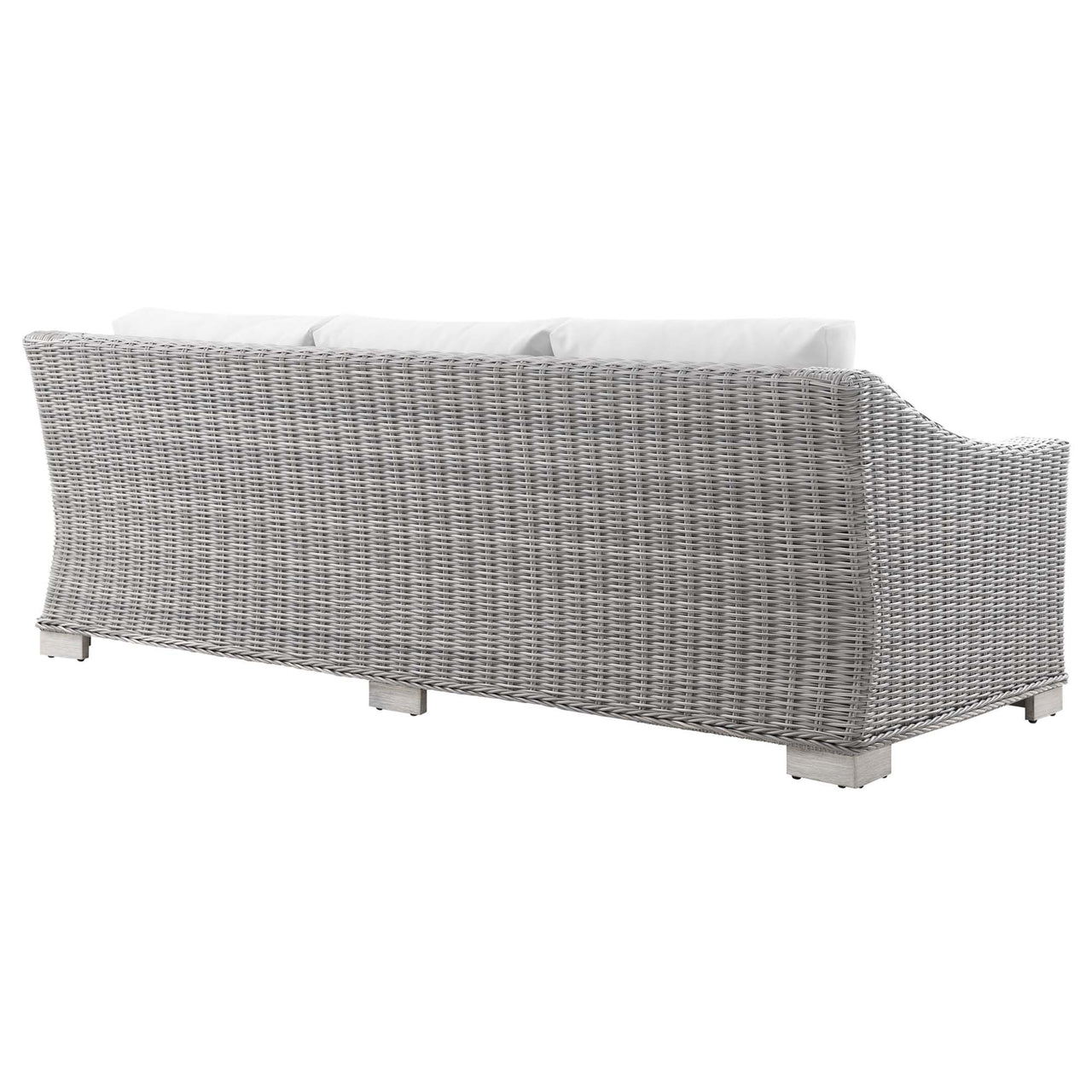 Corvara Alfresco Woven Sofa, Light Gray & White