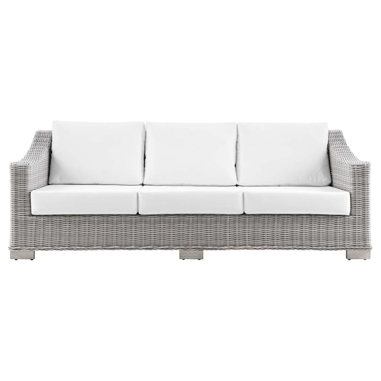 Corvara Alfresco Woven Sofa, Light Gray & White